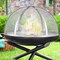 Fire Pit Spark Guard Stainless Steel Round Mesh Cover Heat Resistant